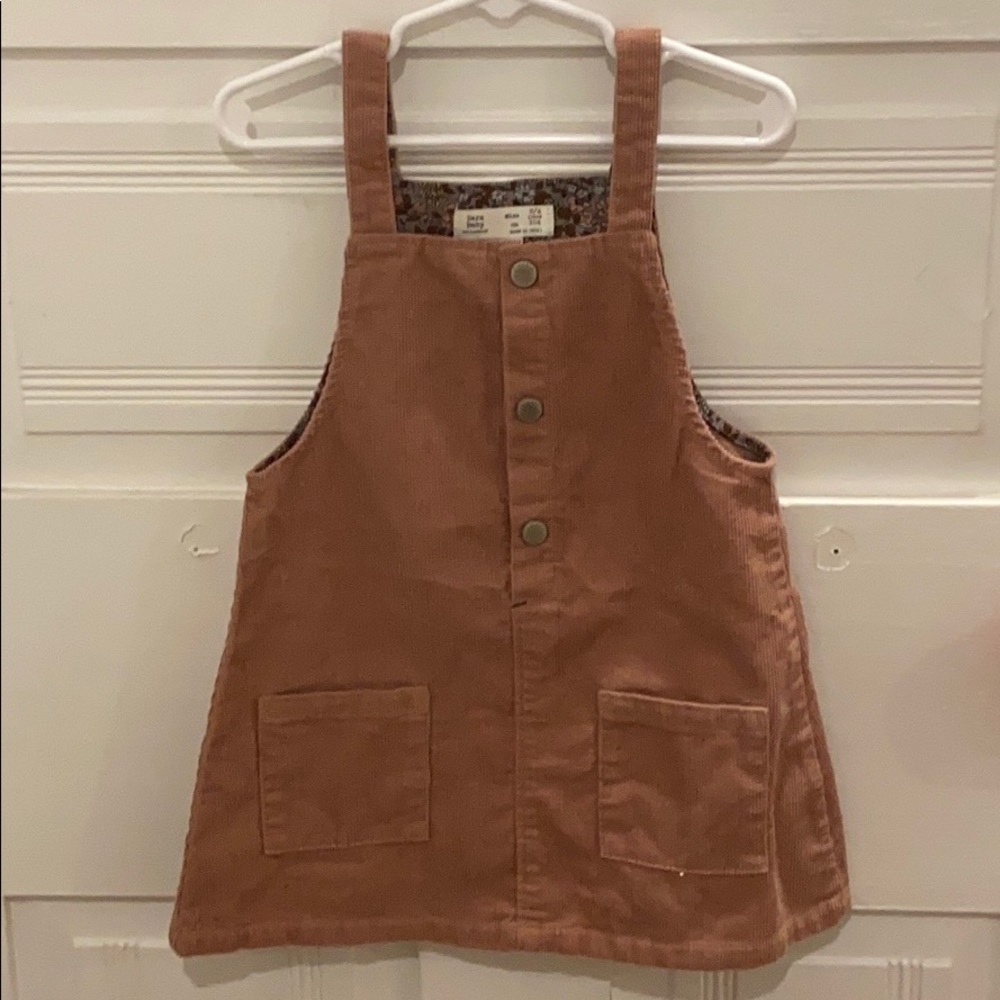 Zara Dusty Rose Pink Pinafore Dress Size 3/4